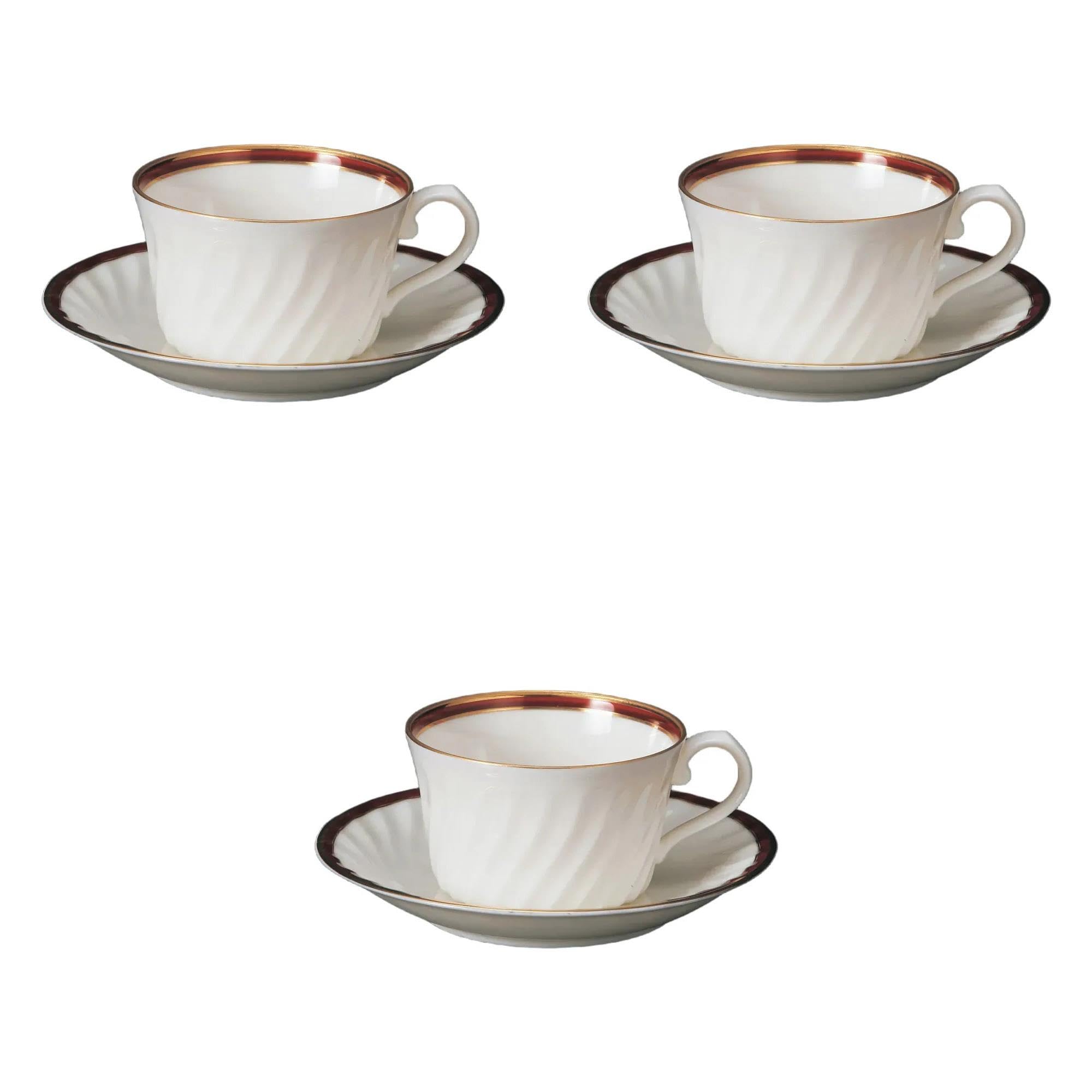

Set of 3 NB Marron Black Tea Cups and Saucers x x Fuse Ware Cups and Saucers by Setomonohonpo [10.5 8.3 5cm, 180cc]