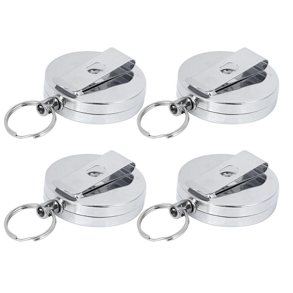 

5CM All Metal Easy Pull Button AntiLost AntiTheft Key Chain High Rebound Retractable