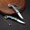 Mini Pocket Knife Shell Acrylic Brass Keychain Stainless Steel Pendant Cleaver Blade Cutter Outdoor Tool Portable Folding Knife