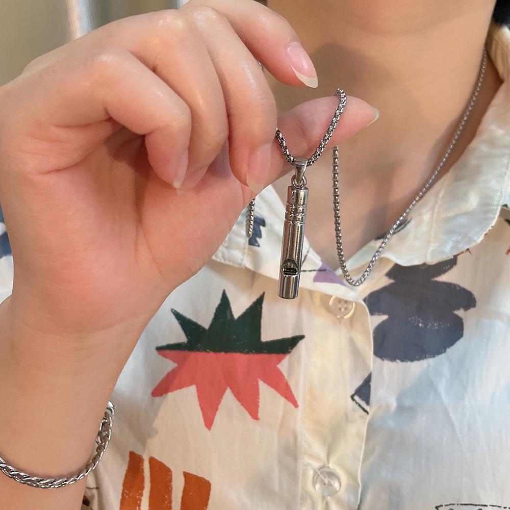 Zinc Zinc Alloy Cool Style Hip-hop Women Whistle Necklace Necklace for Men Sweater Chain Titanium Steel Chain