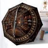 Steampunk Music Workshop Pattern Umbrella, Portable and Foldable Design, 8 Ribs, a Casual Accessory for Halloween, Christmas, and Birthday Gifts.