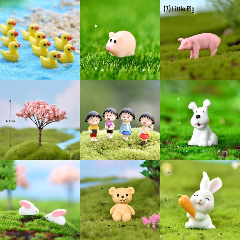 Miniature DIY Building Model: Moss, Micro Landscape Ornaments, Resin Animal & Plant Figures