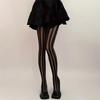 Collant da Donna Vintage Sexy Trasparenti a Righe Verticali Larghe Calzetteria Classica Retrò