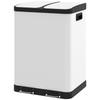 Dual Compartment Trash Can, 2 X 30L, Fingerprint-Resistant, Pedal, Removable Inner Bins, Grey