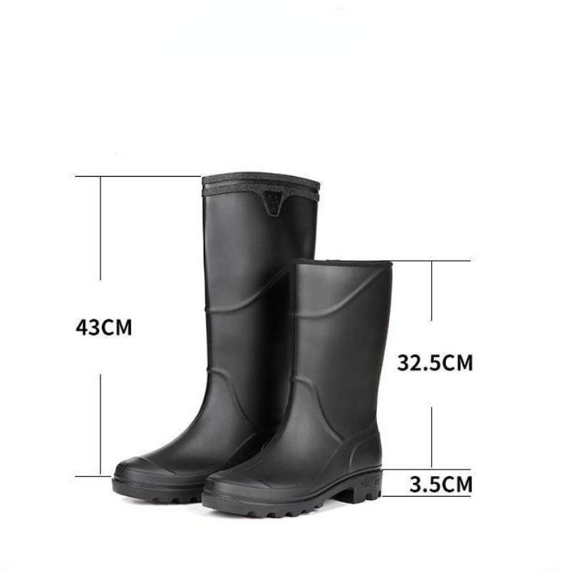 Fashion 2025 Men's Tall Rain Boots Fashion Work Waterproof Protective Solid Color Rain Boots Men Outdoor Work Rubber Boots Platform Boot