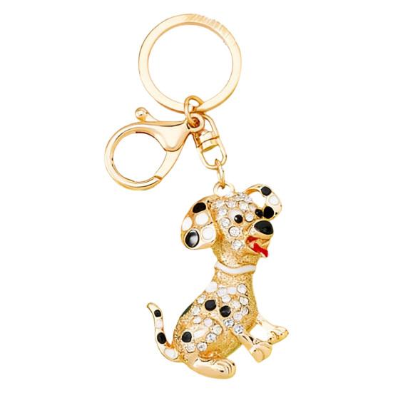 Keychain Pendant Rhinestones-Encrusted Cartoon Puppy Charm Key Chain Strong Lobster Clasp Key Holder Bags Car Decoration