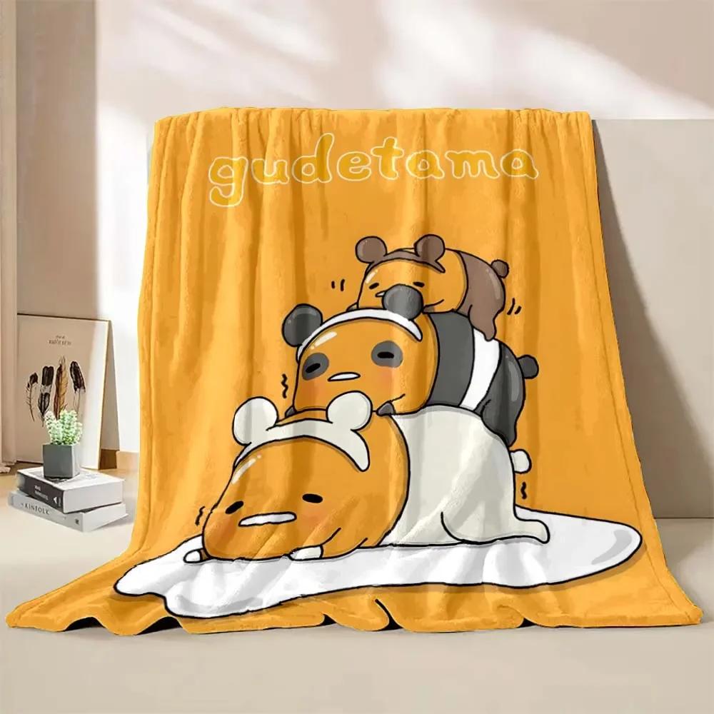 1PC Gudetama Egg Printed Blanket Children Adult Blanket Soft and Warm Bedding for Bed Sofa Outdoor Travel Cover Blanket