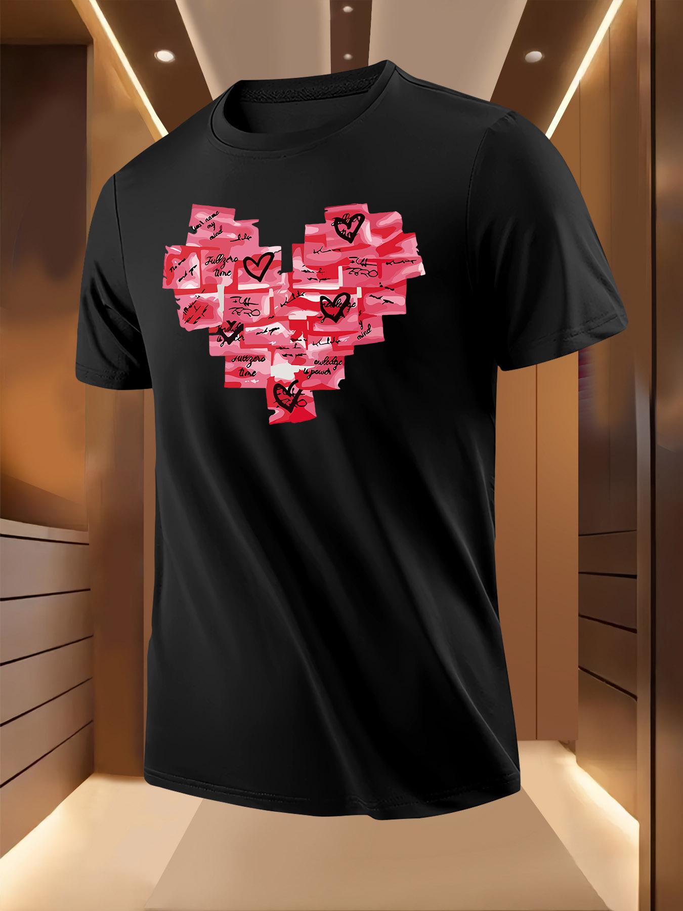Summer Tshirt with Heart Collage Print - Light Yellow L