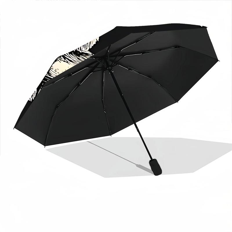 1pc Moon Cat Automatic Open/close Umbrella, 8-Rib Sturdy Structure, Artistic Pattern, Compact Design, Fashion Lovers L050
