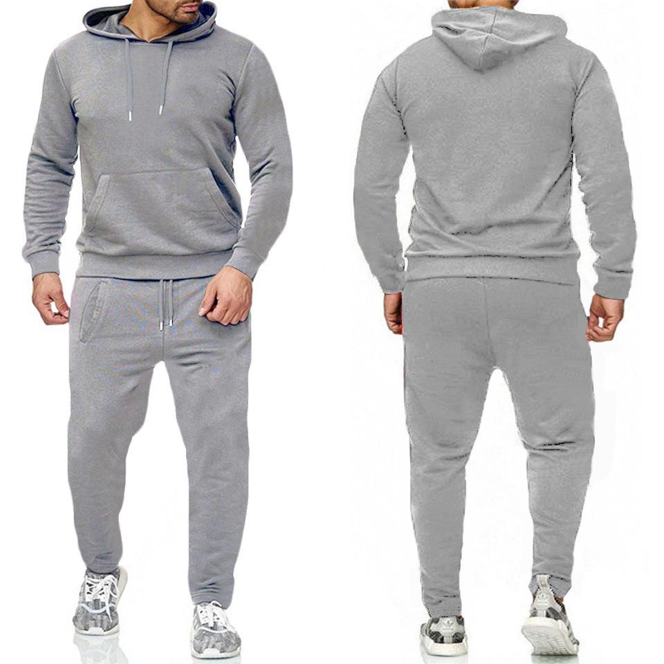 Men's Trendy Hooded Sweatshirt Two-Piece Set for Spring & Autumn