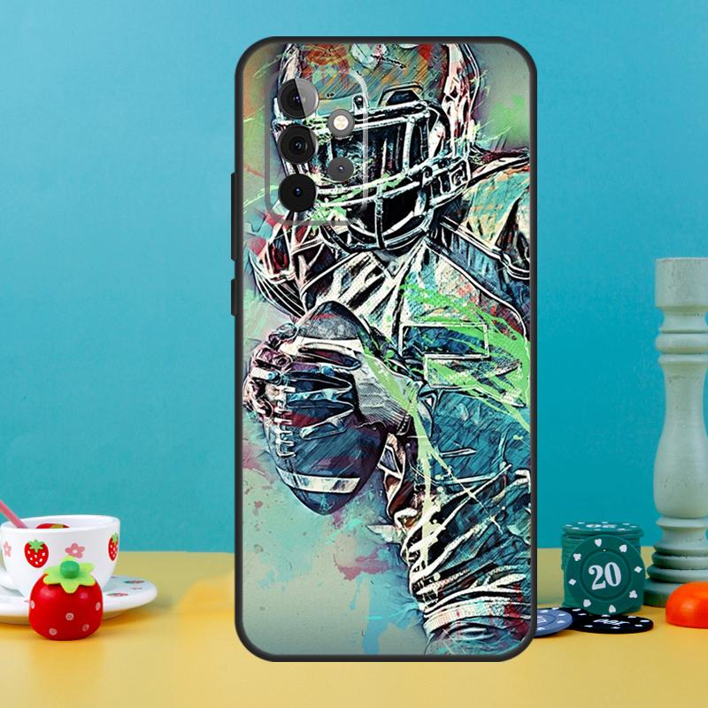 American football player sport Case For Samsung Galaxy A25 A54 A34 A14 A52 A32 A12 A13 A33 A53 A15 A16 A36 A56 A26 A05 A35 A55