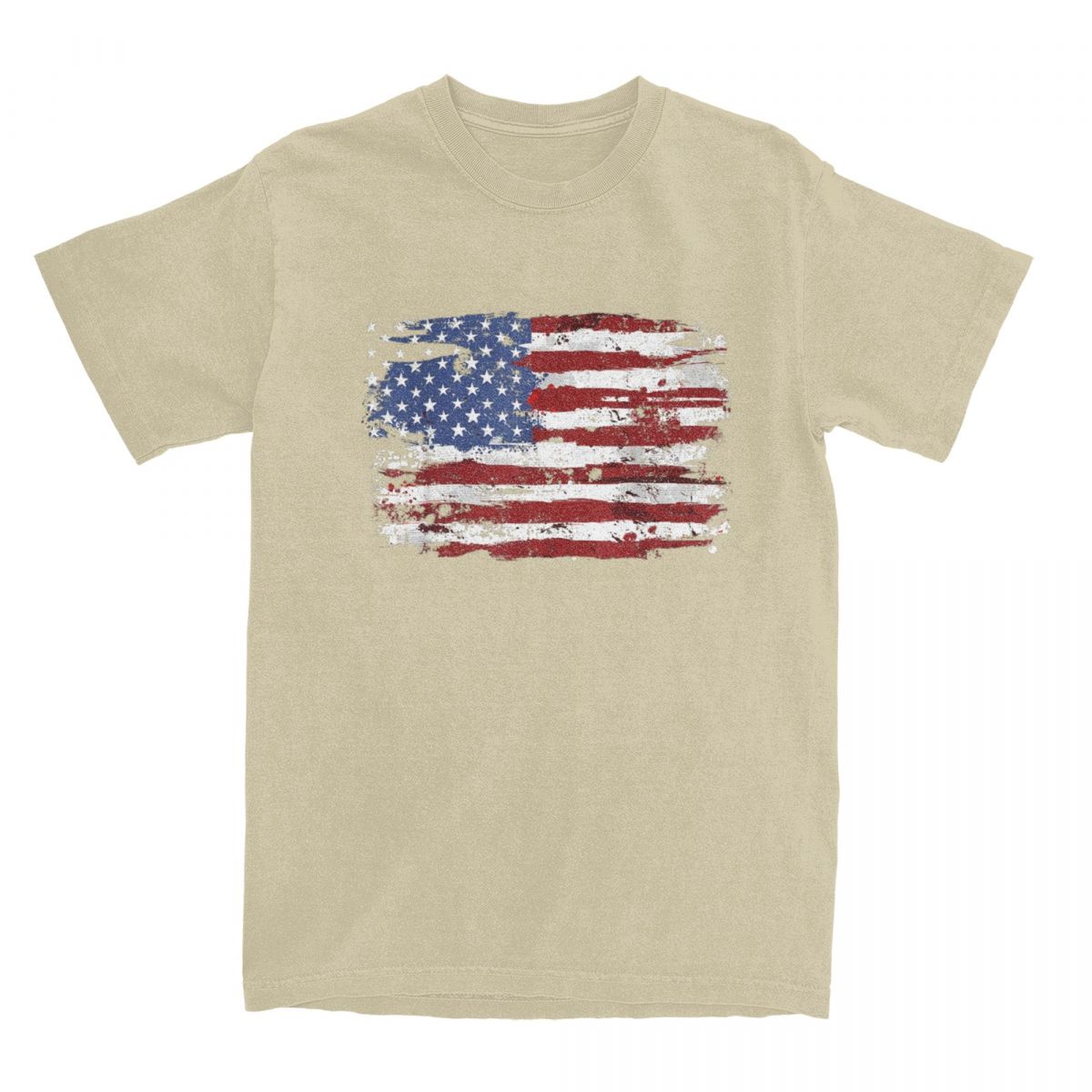 The best product for you Amerikaanse Vlag VS Verenigde Staten van Amerika VS 4 juli T-shirt Zomer T-shirts Katoenen T-shirt Voor Mannen Korte Mouw T-shirts XXXXXL kaki