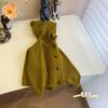 Kids Autumn Hooded Knit Cardigan Unisex Single Breasted Baby Sweater Coat