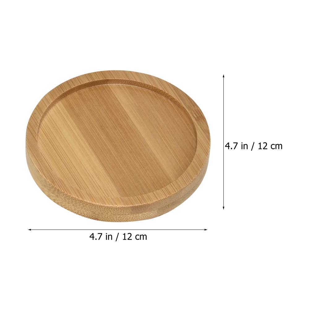 6Pcs Bamboo Flowerpot Trays Round Plant Pot Saucers Drip Tray for Succulent Bonsai Planter Bases Flower Pot Dish