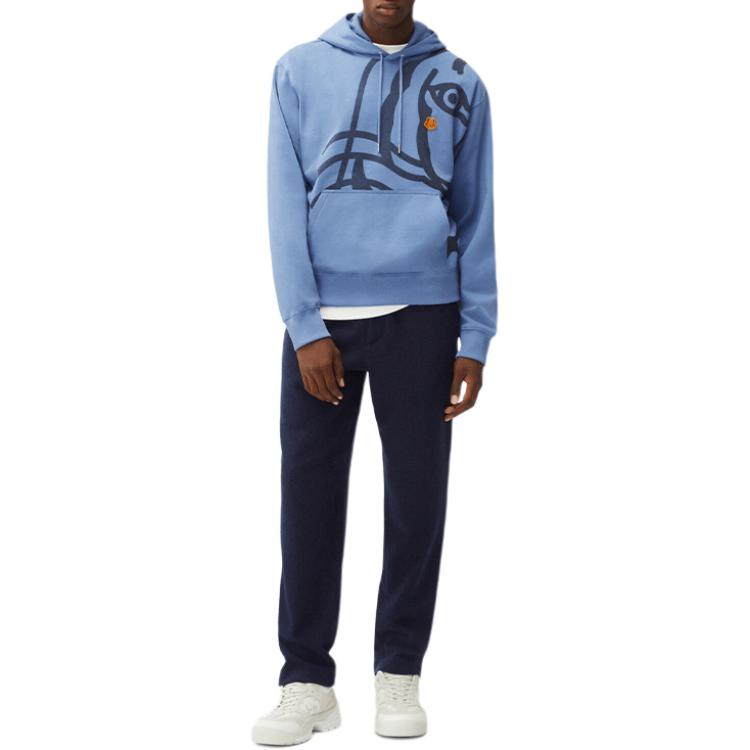Kenzo Sweatshirts Men's Blue Hooded Moderate Regular FB65SW3054MO-72