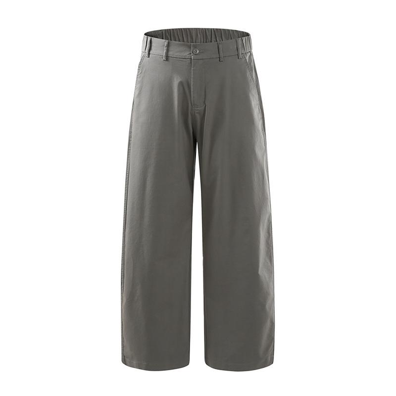 American Solid Color Simple Trendy Brand Old Money Style Casual Pants Men's Trendy Versatile Loose Wide-leg Straight Trousers