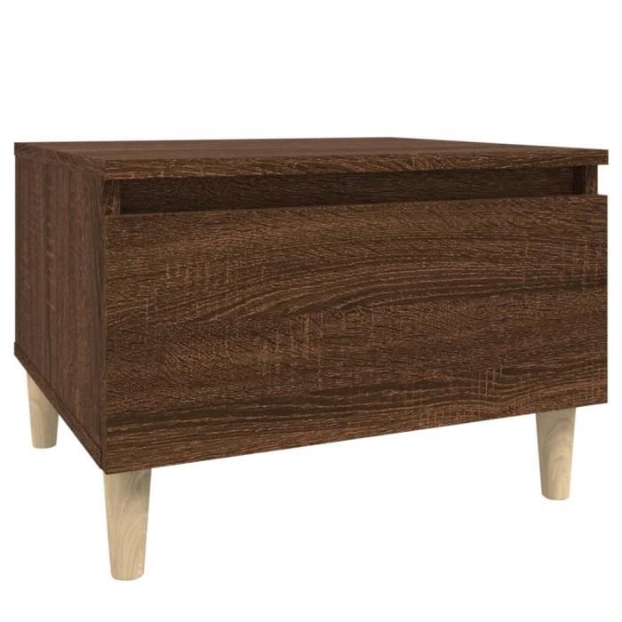 819514 vidaXL Side Table Brown Oak 50x46x35 Cm Engineered Wood