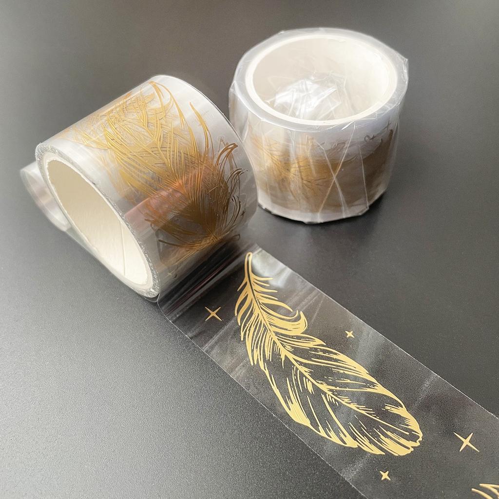 30mm * 3m Creative Laser Gold Waterproof Transparent Decorative Tape DIY Diary Phone Case Scrapbook Aesthetic Masking Tape