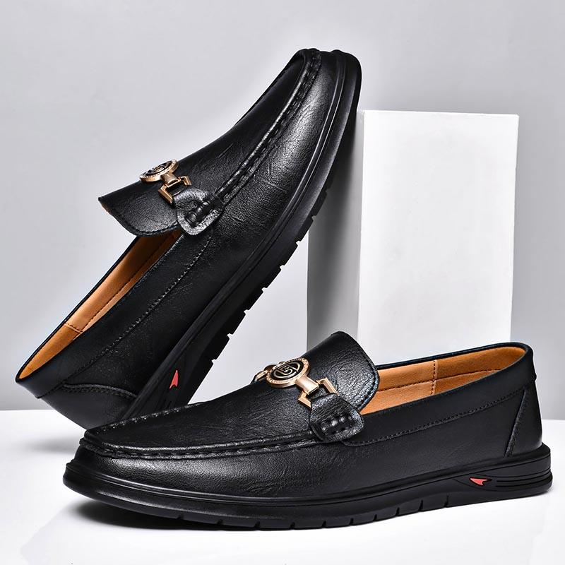 Genuine Leather Men Shoes Simple Casual Formal Mens Loafers Comfy Moccasins Breathable Slip On Male Boat Shoes Driving Footwear