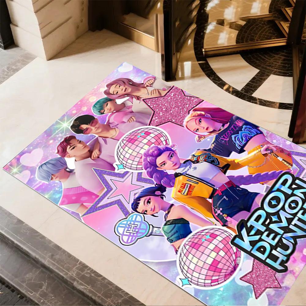 1pc K-pop Demon Hunters Rug Home Carpet Decoration Office Decor Gift Living Room Bedroom