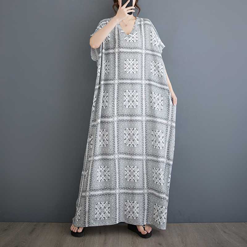 

Женские облегающие длинные платья с V-образным вырезом и цветочным принтом в стиле литературного винтажного отпуска One Size