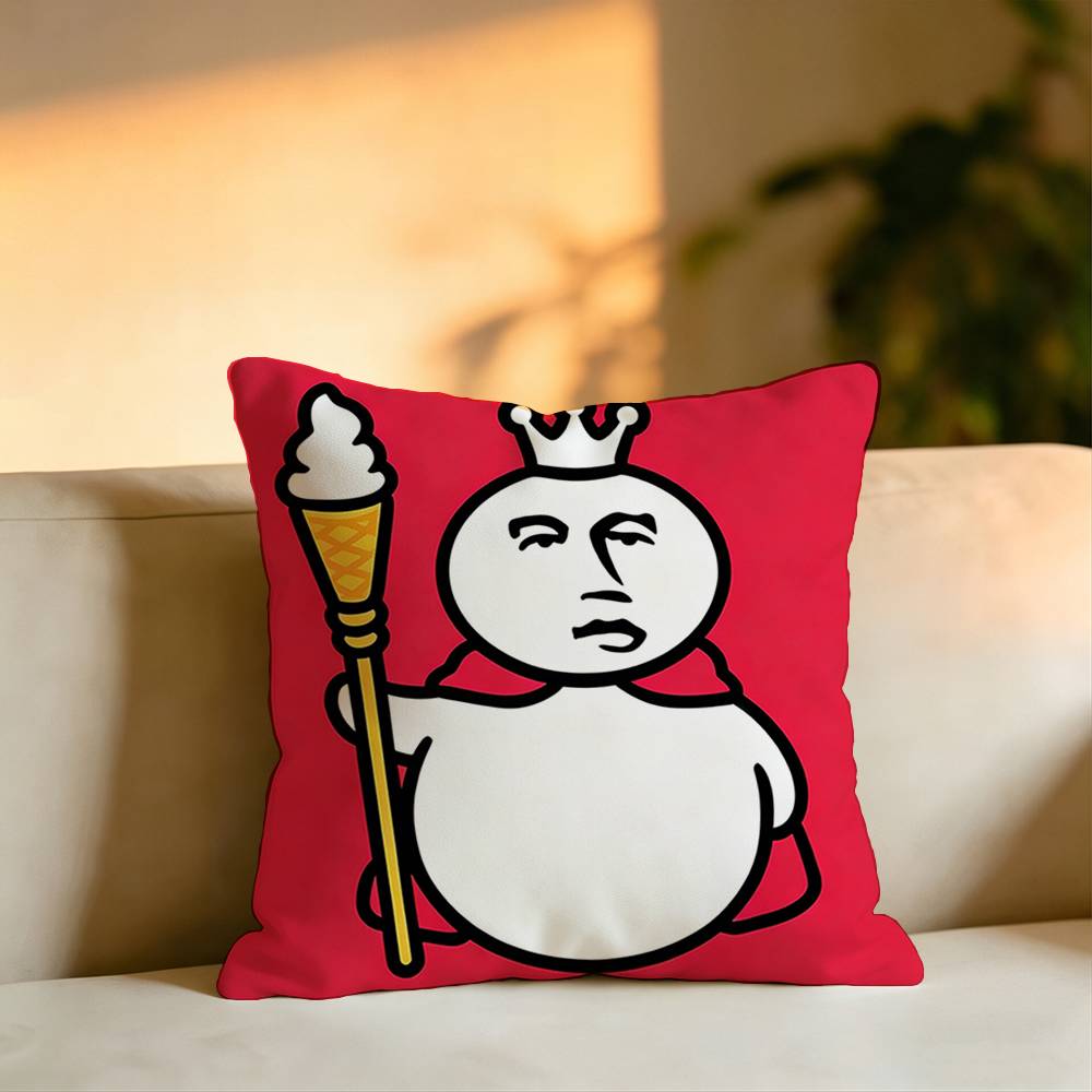 MMixue Ice City Snow Mascot Square DoubleSided Printed Pillow Case Bedroom Bedside Pillow Sofa Cushion Cover