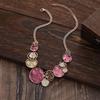 Colored Paint Oil Rose Flower Necklace - Geometric Hollowed-out Rose Flower Ladies' High-end Spring Color Neck Chain