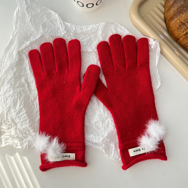 

Pure Cashmere Gloves Men and Women Touch Screen Gloves Winter Knitted Gloves Finger Split Gloves Five Finger Gloves