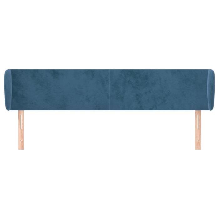 VidaXL Tête de lit avec oreilles Bleu foncé 183x23x78-88 cm Velours3116928