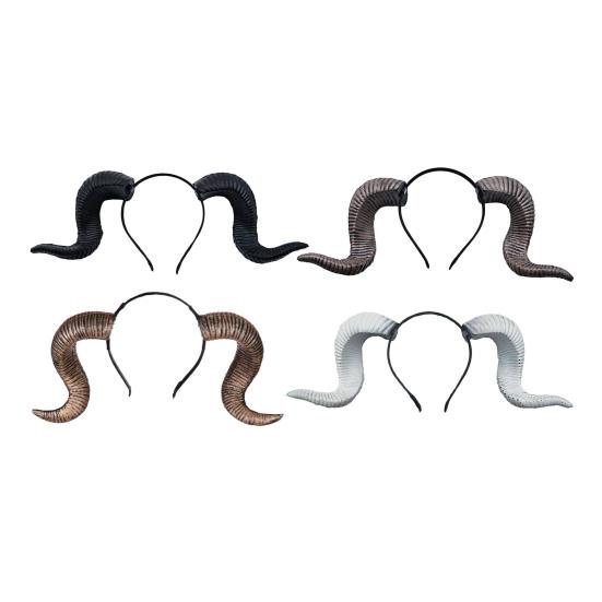 Geitehorn Hodebånd Gotiske Djevelhorn Hårbøyle Halloween Utkledning Hårtilbehør for Halloweenfest Cosplay-arrangementer