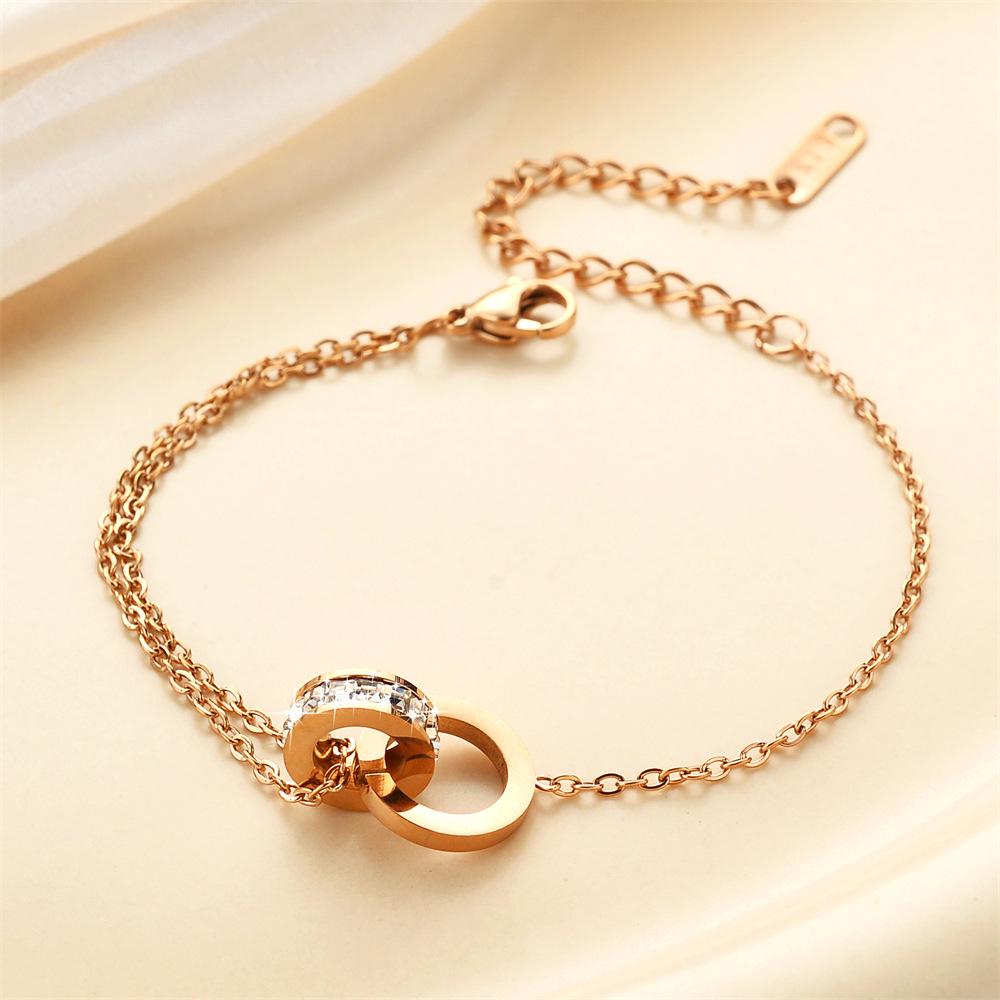 Korean Titanium Steel Four-Leaf Clover Bracelet - Women's Fashion, Versatile & Non-Fading Jewelry