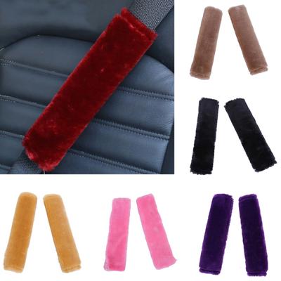 1 Pair Universal Car Safety Seat Belt Soft Plush Shoulder Protection Pad Cover