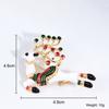 Women Girls Deer Elk Enamel Brooch Corsage Pin Zinc Alloy Rhinestones Breastpin Holiday Christmas Gift