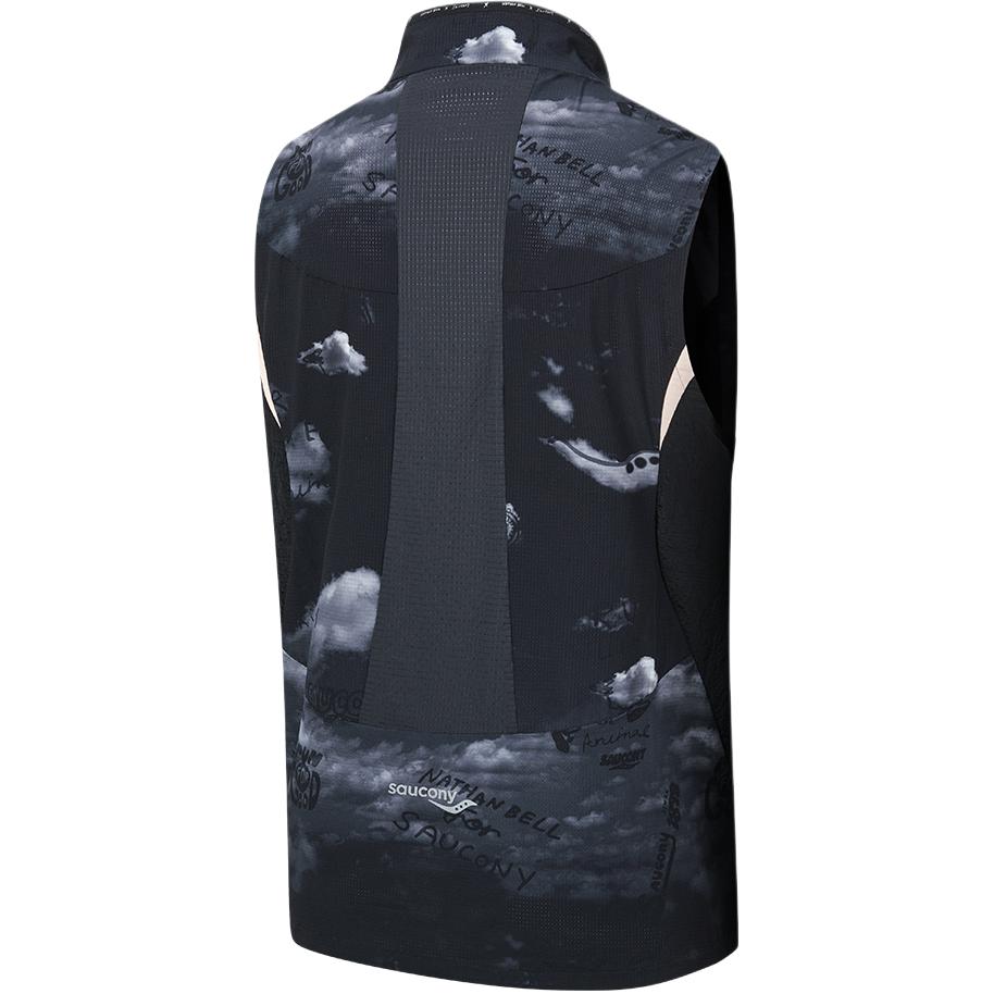 Saucony Nathan Bell Series Running Training Series Stand Collar Fashion Soft Versatile Sleeveless Vest Unisex Vests Black SA2259VT42C-PR245