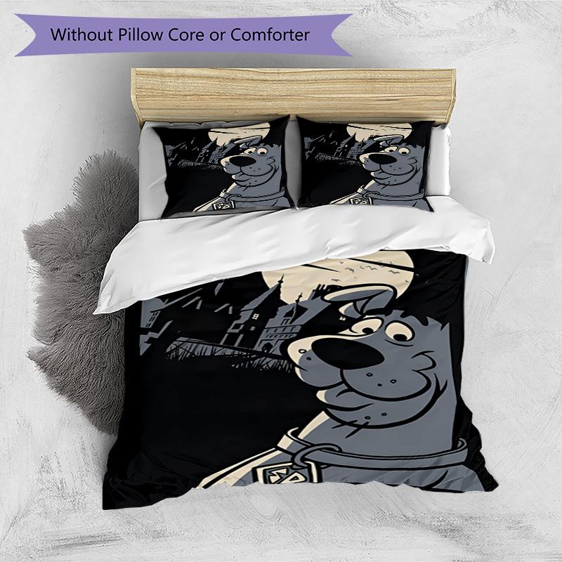 3pcs Duvet Cover Set (1*Duvet Cover + 2*Pillowcase, Without Core), Scooby Print Bedding Set, Bedroom Decor, All‑Season, Birthday Gift