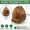 Wooden Butterfly House Habitat & Feeder for Garden Teardrop-Shaped Hanging Nesting Box for Moths & Lacewings Outdoor Backyard Decor with Rope
