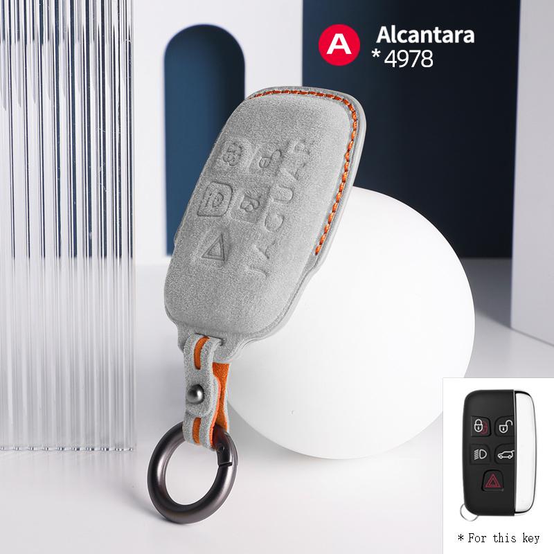 Suede F For Land Rover Range Rover Sport Evoque Discovery 4 For Jaguar Freelander XFL XE XJ Smart Remote car key shell 5 Button