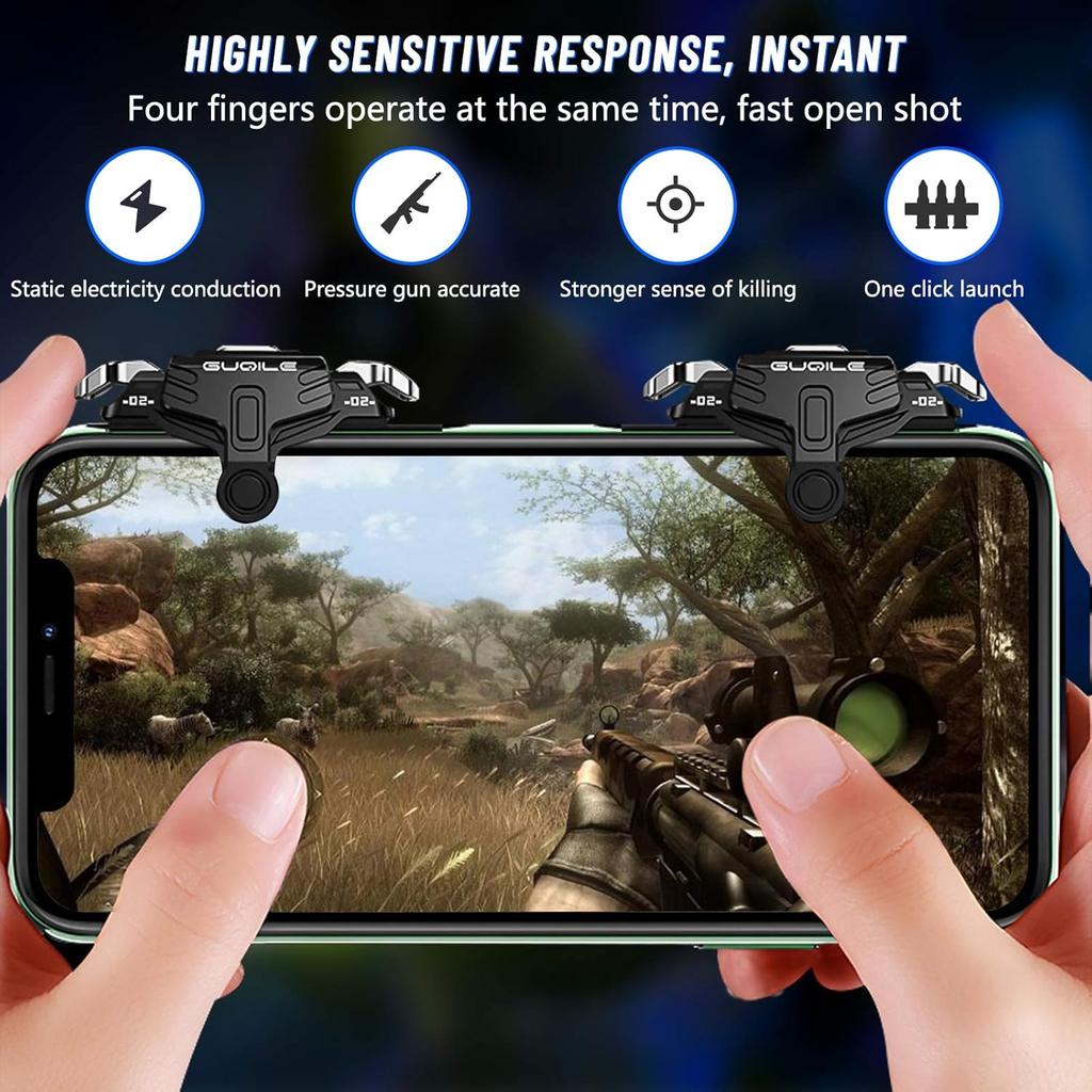 For PUBG Mobile Game Controller Trigger, Upgrade Version PUBG Mobile Game Trigger Double Sensitive Aim & Shoot Keys Buttons for Rules of