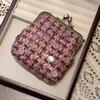 Chinese Style Retro Handmade Bag with Satin Buckle and Loose Change Bag, Chinese Style Gift That Can Hold Bank Card, Small Square Bag