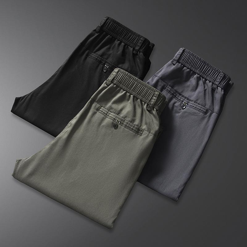 Modelos Juvenis Masculinos Nova Luz Tencel Casual Calças Retas Lazer Diário