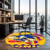 Sonic Printed Round Rug Carpet Chair Rug Area Rug Entryway Doormats,for Office Chair Living Room Bedroom Kitchen Room.