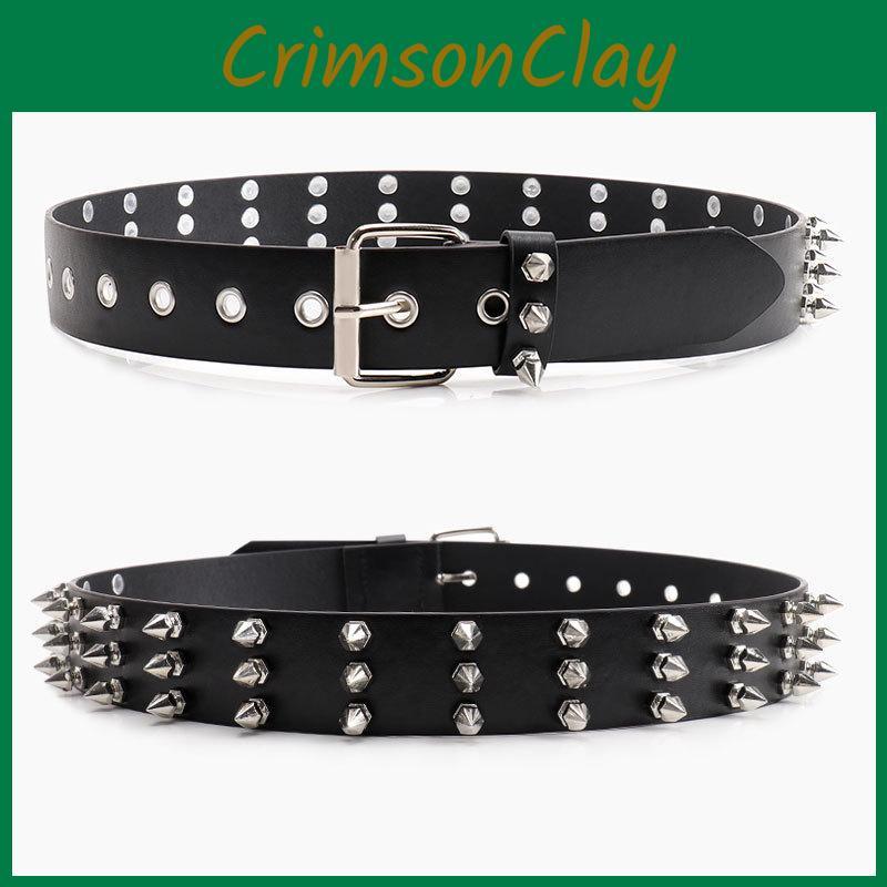 Solid Color Fashion Rivet Design Women Casual Belt For Street Style Wearing