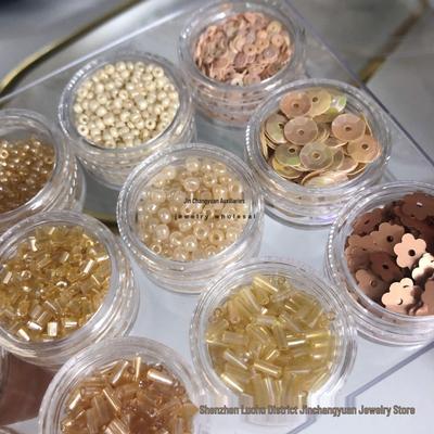 Khaki Apricot Glass Seed Beads for DIY Handmade Beaded Evening Dress Accessories