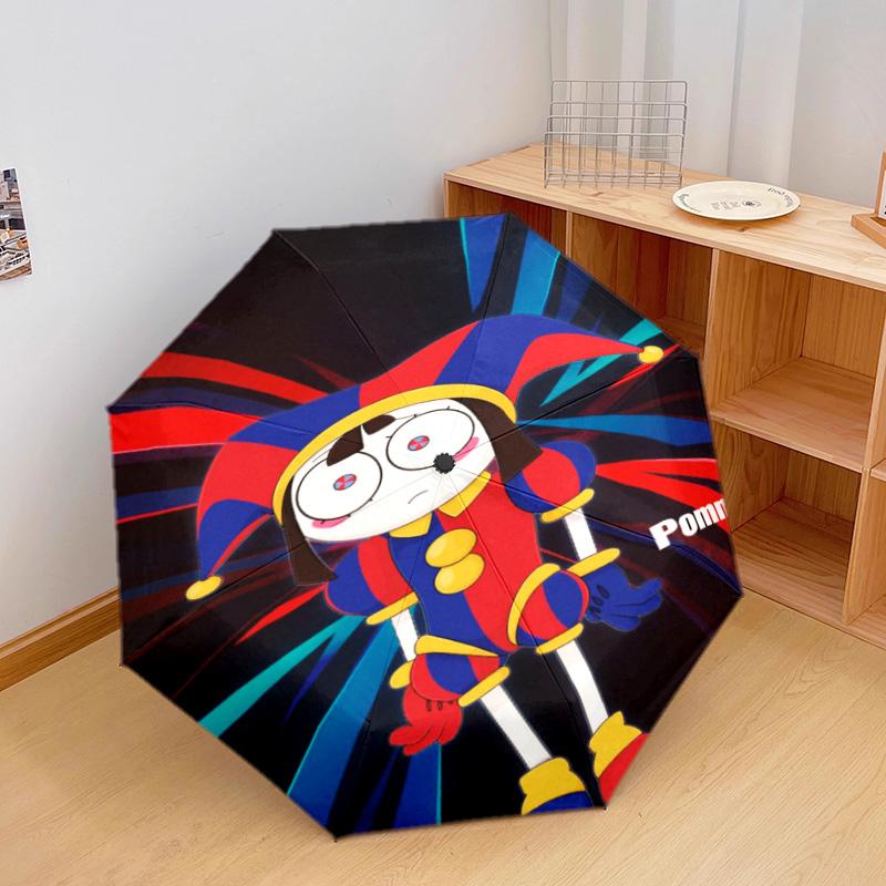 Pomni Halloween Characters Automatic Umbrella - Suitable Travel Outdoor Portable Umbrella Birthday Gift Daily Essentials