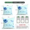 4 Pcs Blue Bow Text Single-Sided Printed Pillowcase Cushion Cover,Suitable For Living Room,Bedroom,Car Decoration