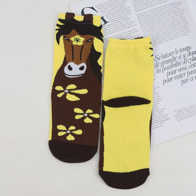 

1 пара Легкие Фотография Удобные Приятные к коже Мягкие Сценические Носки Для Дома Тепло Мода Мультяшные Повседневные жёлтый