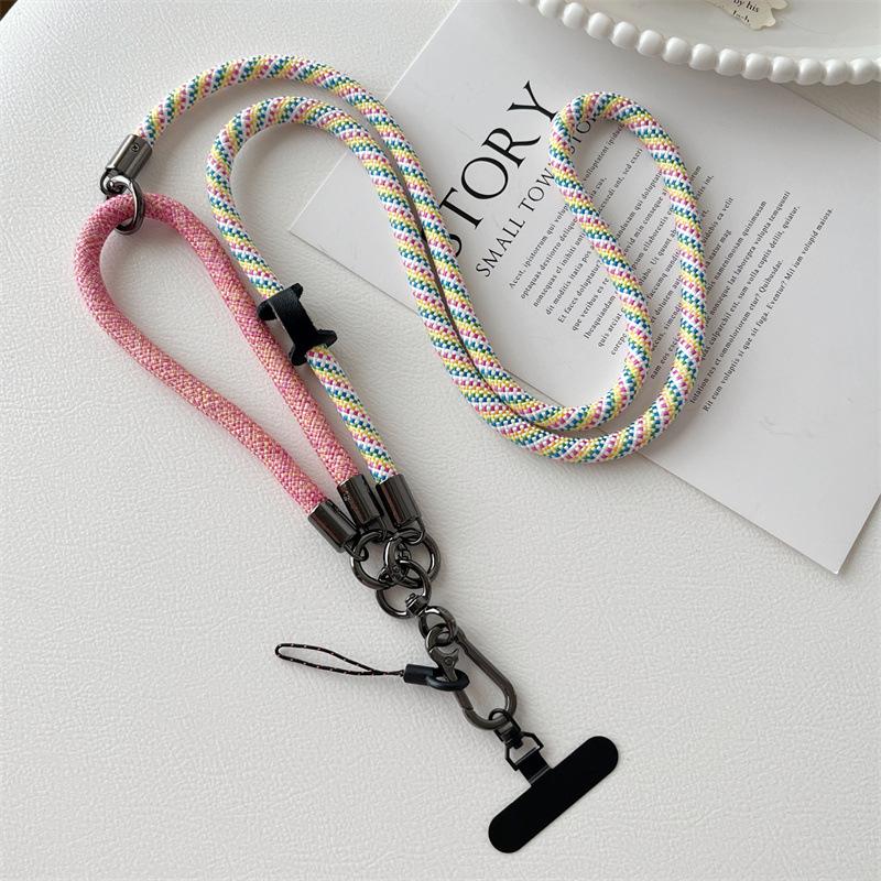 8Mm Thick Mobile Phone Lanyard, Multi-functional Three-in-one Oblique Span, Strap Neck Hanging Portable