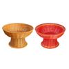 Footed Fruit Bowl Imitation Rattan Woven Bread Basket Decorative Circular Tray for Table Decoration & Accessories Home Decor