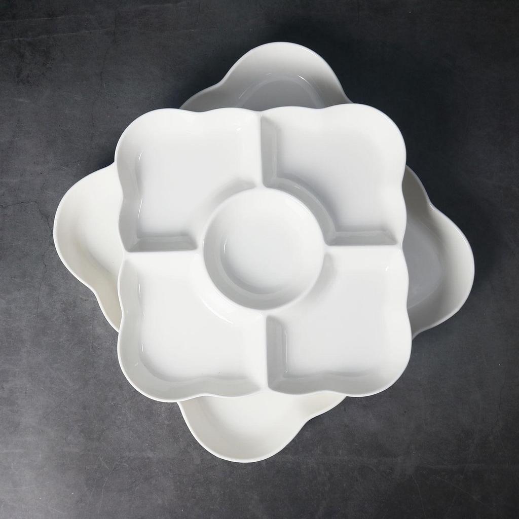 Ceramic Five-Compartment Fruit Platter for Household or Commercial Use