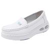 Summer Non-Slip Leather Nurse Shoes: Double Air Cushion, Thick Soft Sole, Breathable, Comfortable for Medical Work